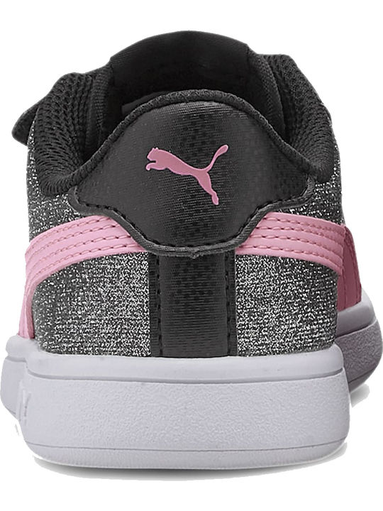 Smash Glitz Kids Sneakers with Scratch Silver