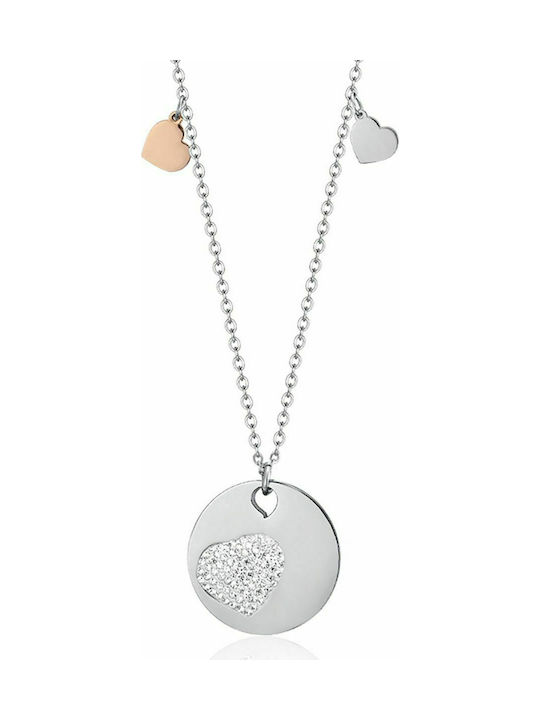 Luca Barra Necklace with design Heart from Steel