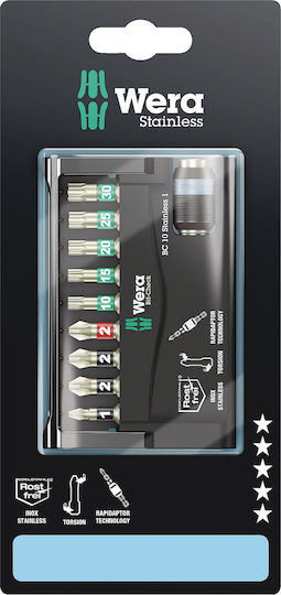 Wera Σετ 10 Μύτες Κατσαβιδιού Bit-Check 10 Stainless 1