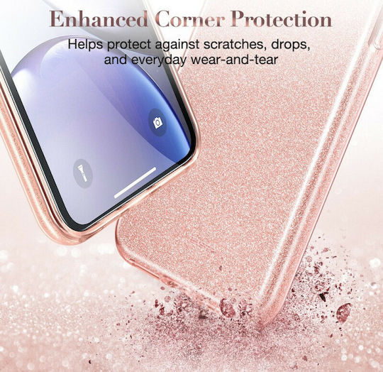 ESR Makeup Glitter Umschlag Rückseite Silikon Koralle (iPhone 11 Pro Max)