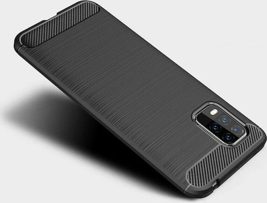 Hurtel Carbon Fiber Back Cover Σιλικόνης Μαύρο (Xiaomi Mi 10 Lite)