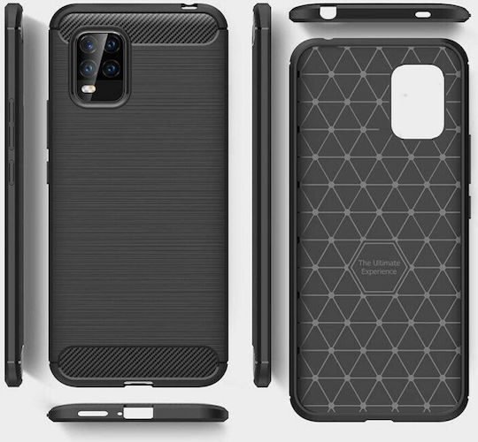 Hurtel Carbon Fiber Back Cover Σιλικόνης Μαύρο (Xiaomi Mi 10 Lite)