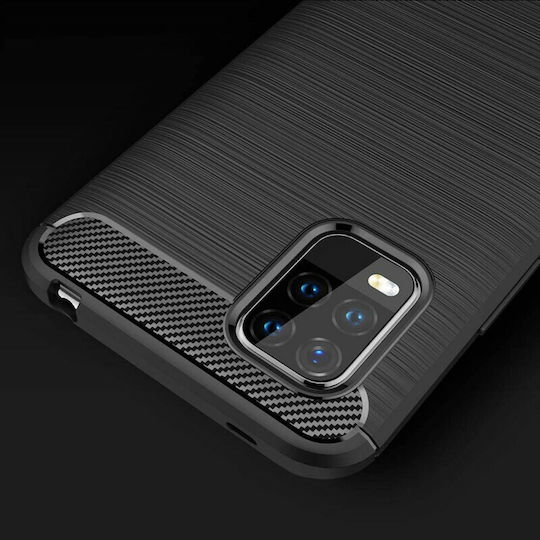 Hurtel Carbon Fiber Back Cover Σιλικόνης Μαύρο (Xiaomi Mi 10 Lite)