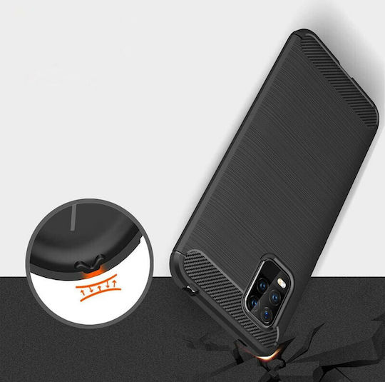 Hurtel Carbon Fiber Back Cover Σιλικόνης Μαύρο (Xiaomi Mi 10 Lite)