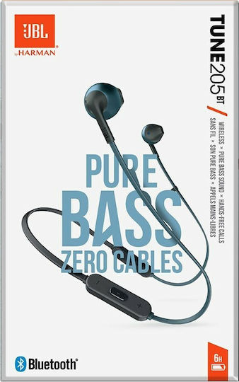JBL T205BT Earbud / In-ear Bluetooth Handsfree Earphones Blue