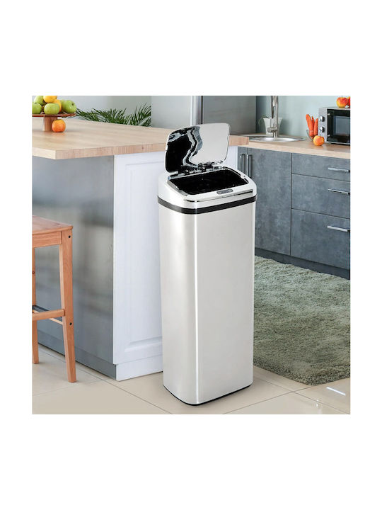 HomCom Coș de Gunoi din Oțel Inoxidabil cu Senzor Argintiu 50lt 1buc