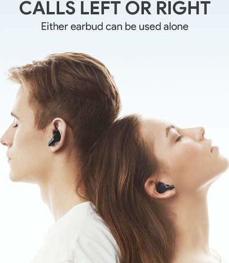Aukey EP-T25 In-ear Bluetooth Handsfree Ακουστικά με Αντοχή στον Ιδρώτα και Θήκη Φόρτισης Μαύρα