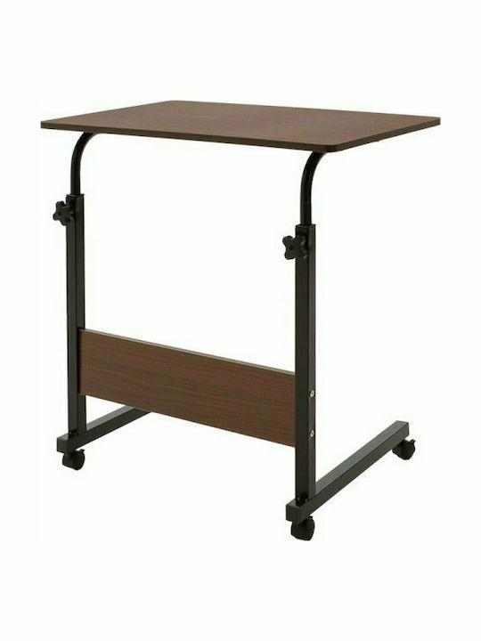 Desk Piper with Metal Legs & Adjustable Height Walnut-Black 60x40x69cm