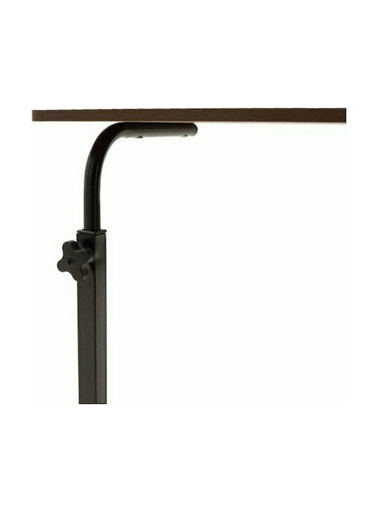 Desk Piper Wooden Walnut-Black with Metal Legs & Adjustable Height 60x40x69cm