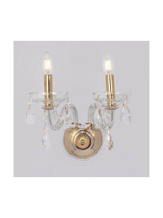 Inart Leuchte Wand Gold 17x28x17cm Inart Leuchte Wand Gold 17x28x17cm