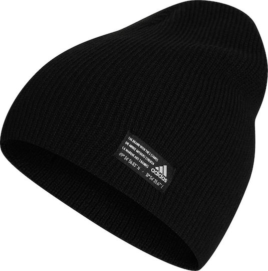 Performance Beanie Unisex Beanie with Rib Knit in Black color