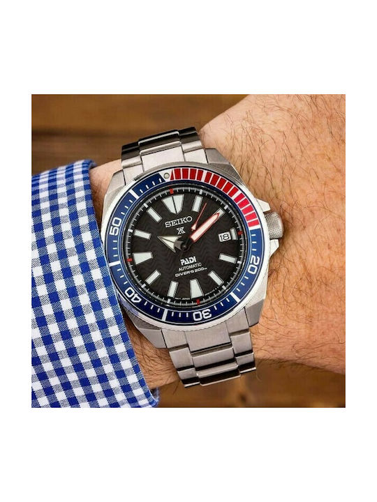 Seiko Prospex Padi Ανδρικό Ρολόι 43.8mm Αυτόματο με Ασημί Μεταλλικό Μπρασελέ