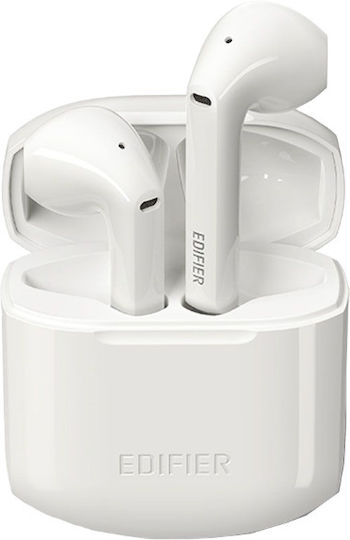 Edifier TWS200 Earbud Bluetooth Handsfree Ακουστικά με Αντοχή στον Ιδρώτα και Θήκη Φόρτισης Λευκά