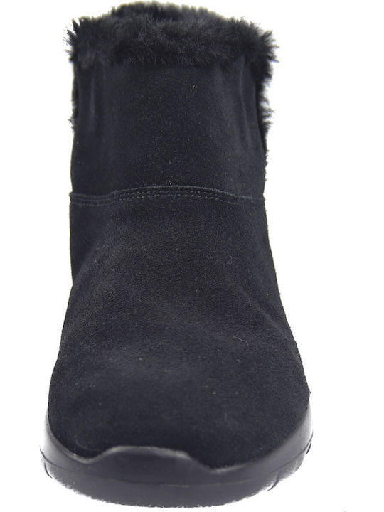On The Go Joy Suede Γυναικεία Μποτάκια Μαύρα