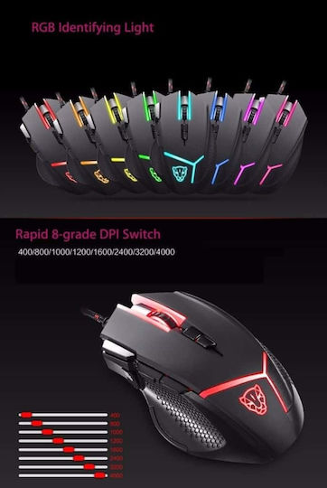 Motospeed V18 Gaming Ποντίκι 4000 DPI Μαύρο
