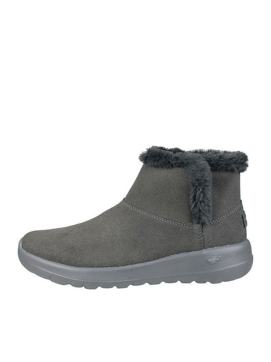 On The Go Joy Ghete dama Ankle Boots de catifea cu blană Culoare Full Face Gri