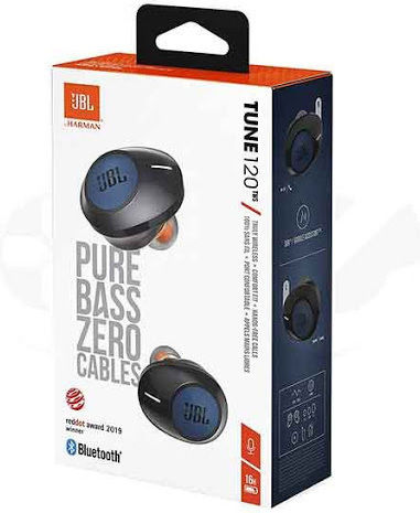 JBL Tune 120TWS In-Ear Bluetooth-Freisprecheinrichtung Kopfhörer mit Ladeetui Blau