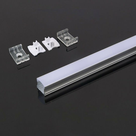 V-TAC Extern Aluminiumprofil für LED-Streifen mit Opal Abdeckung 200x1.7x1.5cm