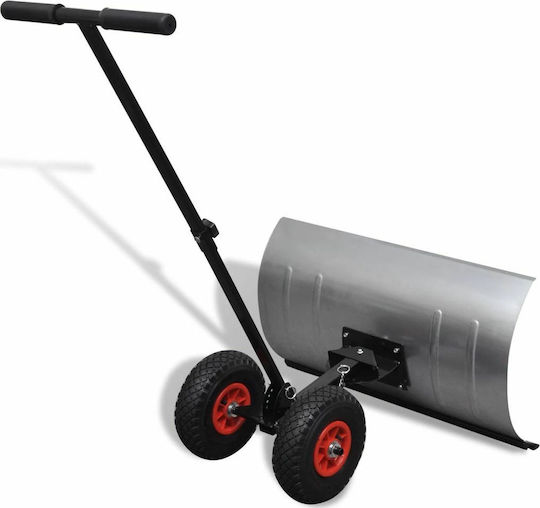 vidaXL Snow Shovel Wheeled with Shaft 74cm and Metal Handle