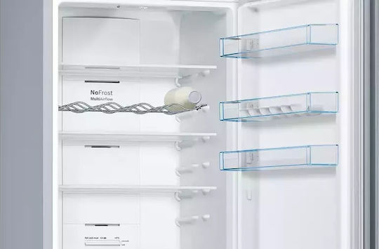 Bosch Ψυγειοκαταψύκτης 368lt Total NoFrost Υ203xΠ60xΒ66εκ. Metal Look KGN39VLEB
