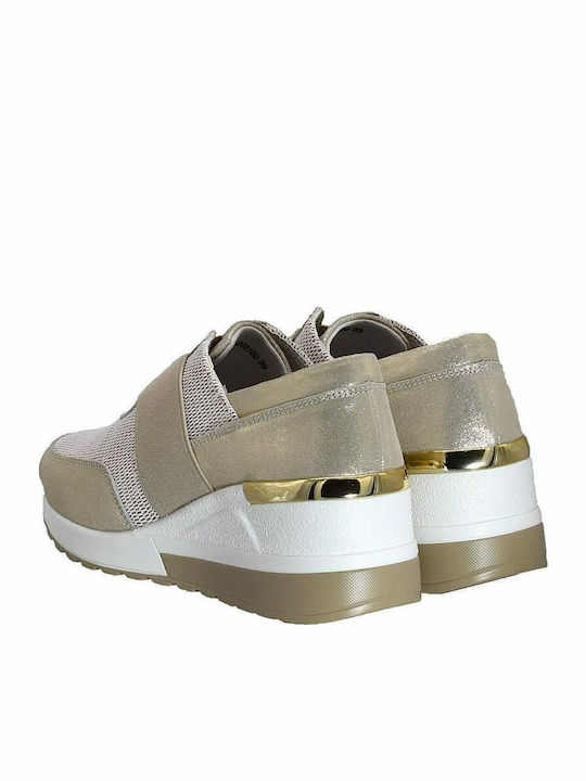 Ανατομικά Γυναικεία Slip-On Δερμάτινα Χρυσά