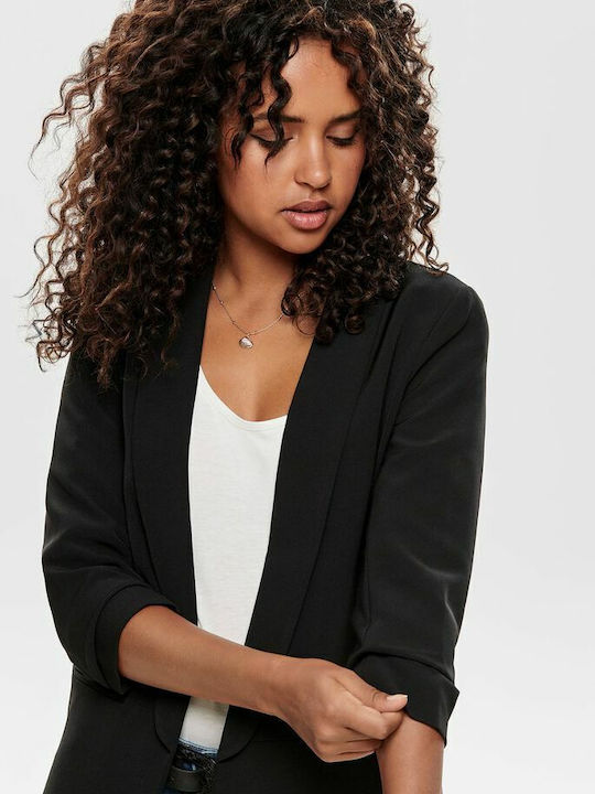 Only Elly Long Women's Waisted Blazer Black with Sequins 15197451