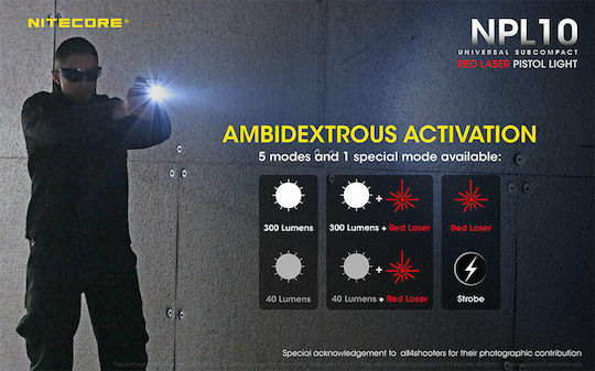 NiteCore Rechargeable Headlamp LED IP66 with Maximum Brightness 300lm Npl10 LED Flashlight Set with CR2 Battery Black