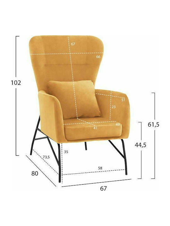 Dania Bergère Gold 67x80x102cm