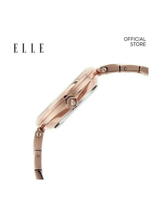 Elle Time & Jewelry Watch with Pink Gold Metal Bracelet ELL21043