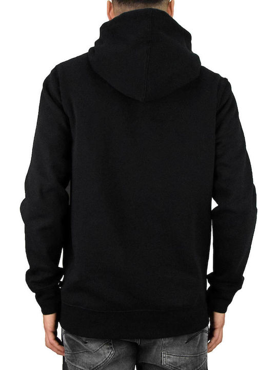 HUF Herren Sweatshirt mit Kapuze und Taschen Schwarz