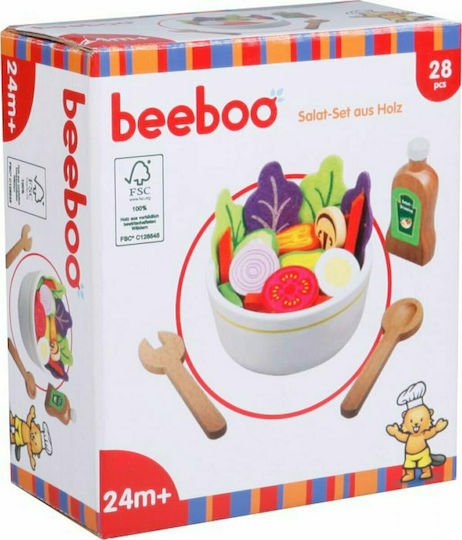 Beeboo Wooden Salad Set Made of Wood for Ages 3+ 28pcs