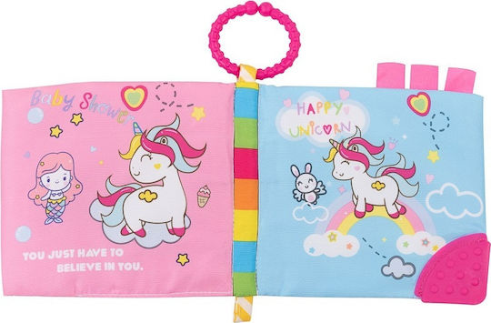 Kikka Boo Βιβλίο Δραστηριοτήτων Εκπαιδευτικό Happy Unicorn από Ύφασμα με Ήχους για Νεογέννητα