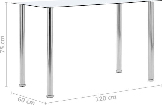 Tisch Speisesaal mit Glasoberfläche 120x60x75cm