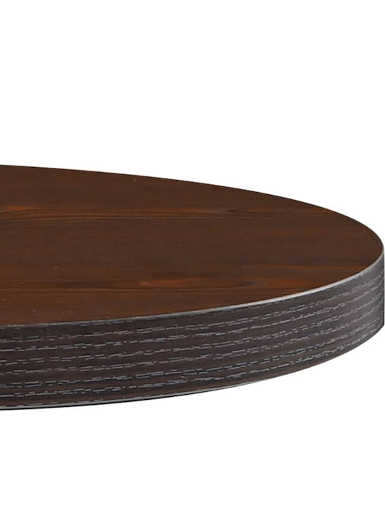 Round Table Kitchen Collapsible Wooden Dark Brown 50x50cm