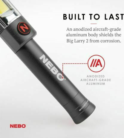 Nebo Battery Workshop Light LED Dual Function with Brightness up to 500lm Big Larry 2 6737 Red