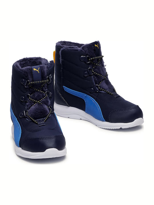 Fun Racer Παιδικά Μποτάκια Χιονιού με Κορδόνια Navy Μπλε