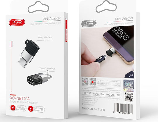 XO NB149-A Μετατροπέας USB-C male σε micro USB female 1τμχ