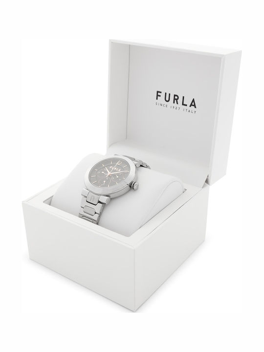 Furla Damen Uhr Chronograph mit Silber Metallarmband