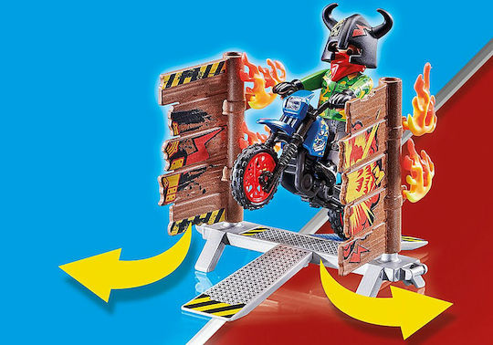 Playmobil Stunt Show Stunt Show Motocross with Fiery Wall for 4-10 years old