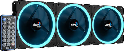 Aerocool Orbit RC RGB Case Fan 120mm με Σύνδεση 3-Pin 3τμχ