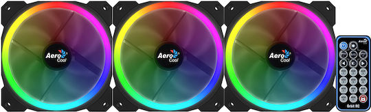 Aerocool Orbit RC RGB Case Fan 120mm (1200rpm / 55.9cfm) με Σύνδεση 3-Pin 3τμχ