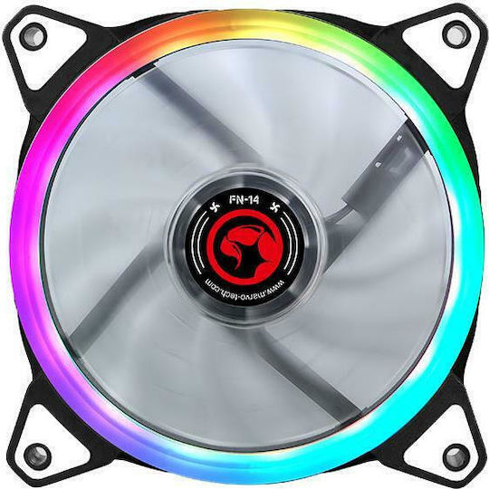 Marvo FN-14 Case Fan 120mm (1100rpm / 30.82cfm) with RGB Lighting and 4-Pin Molex Connection