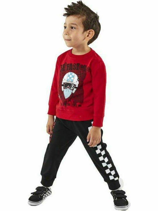 Hashtag Kids Sweatpants Set Red 2pcs