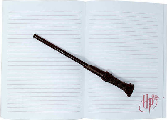 Blue Sky Studios Harry Potter Wand Pencil Set Σημειωματάριο A5 Ριγέ Καφέ