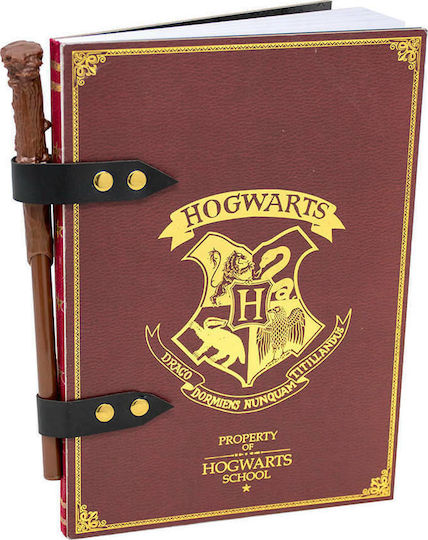 Blue Sky Studios Harry Potter Wand Pencil Set Σημειωματάριο A5 Ριγέ Καφέ