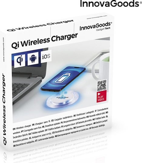 InnovaGoods Ασύρματος Φορτιστής (Qi Pad) Λευκός (V0101247)