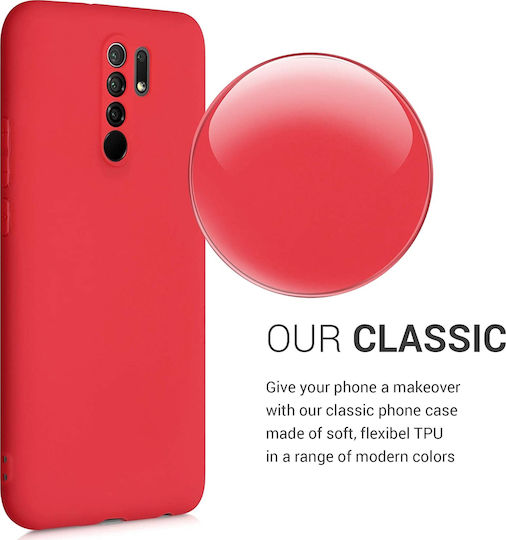 KWmobile Umschlag Rückseite Silikon Rot (Redmi 9)