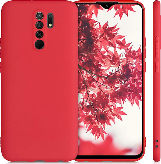 KWmobile Umschlag Rückseite Silikon Rot (Redmi 9)