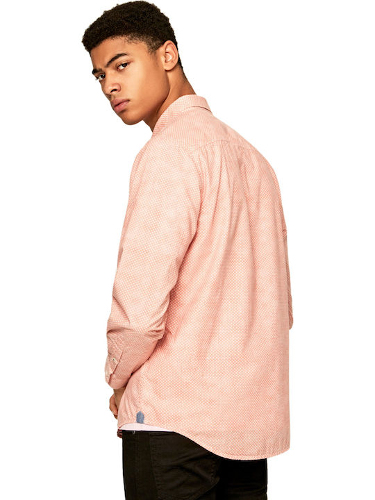 Lewis Long-sleeved Cotton Shirt Orange