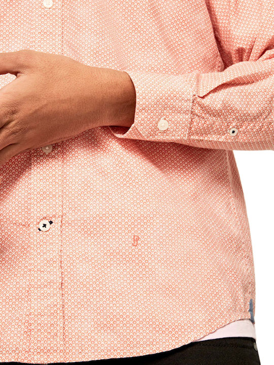 Lewis Long-sleeved Cotton Shirt Orange